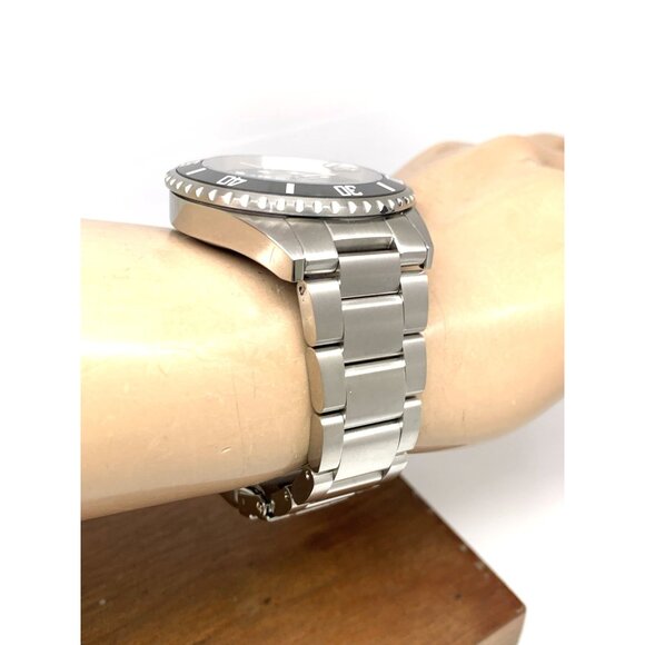 Gevril Men's Watch 4850A Wall Street Swiss Automatic Diver Black Dial Steel 43mm - Picture 12 of 14